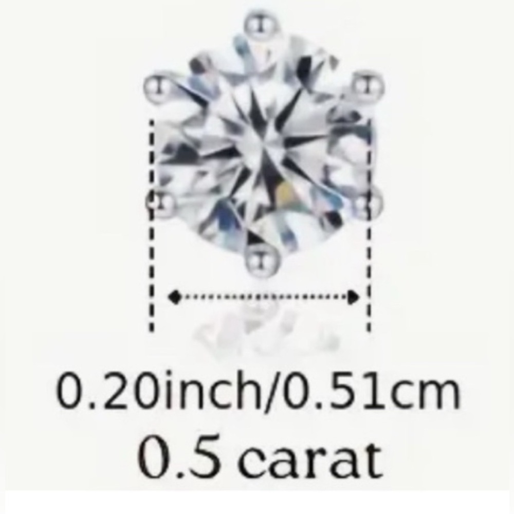Moissanite S925 Sterling Silver 0.5 Carat Stud Earrings Excellent Condition New! - Picture 4 of 5